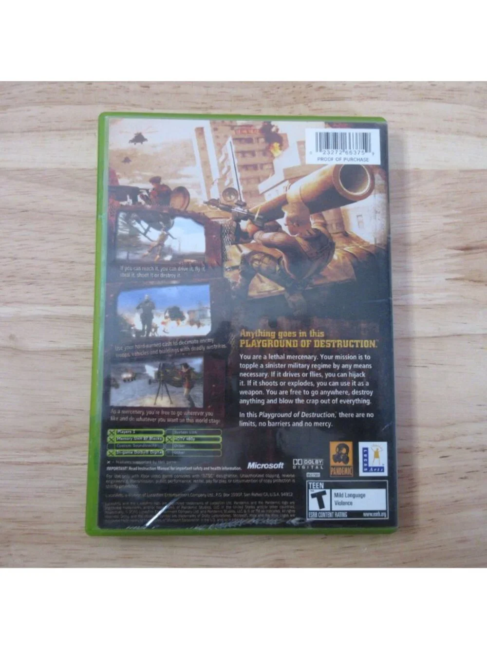 Mercenaries Playground of Destruction (Microsoft Xbox, 2005) Inc Manual